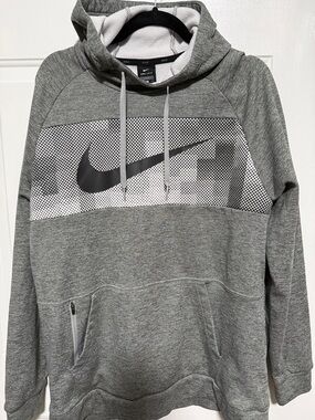 Nike Gray Pullover Hoodie with Black Swoosh